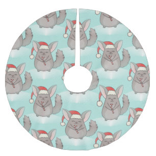 Jupon De Sapin En Polyester Brossé jupe d'arbre de noël chinchillas xmas