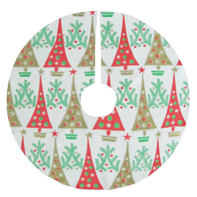 Jupon De Sapin En Polyester Brossé jupe d'arbre de Noël de bande dessinée des années (Devant)