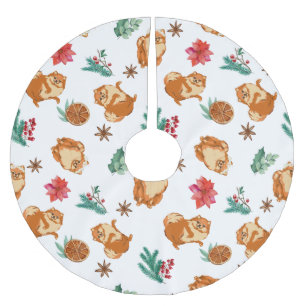 Jupon De Sapin En Polyester Brossé Jupe d'arbre de Noël de chien mignon