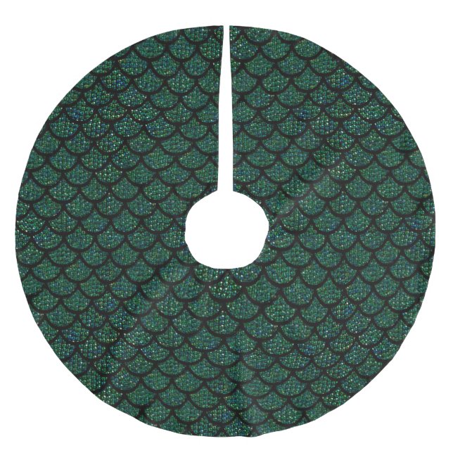 Jupon De Sapin En Polyester Brossé jupe d'arbre de noël de mermaid (Devant)