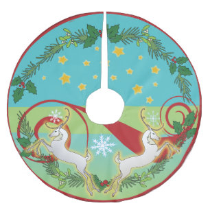 Jupon De Sapin En Polyester Brossé Jupe d'arbre de Noël de Runedeer de 2018 vacances