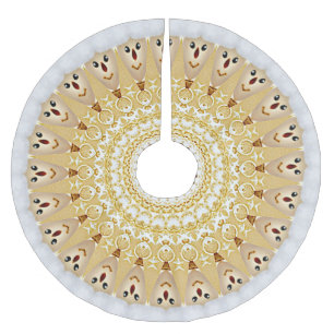 Jupon De Sapin En Polyester Brossé Jupe d'arbre de Noël Gold