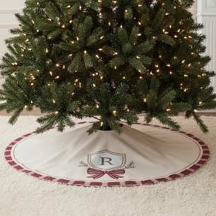 Jupon De Sapin En Polyester Brossé Jupe d'arbre de Noël Monogramme personnalisée