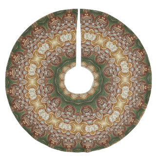 Jupon De Sapin En Polyester Brossé Jupe d'arbre décoratif or