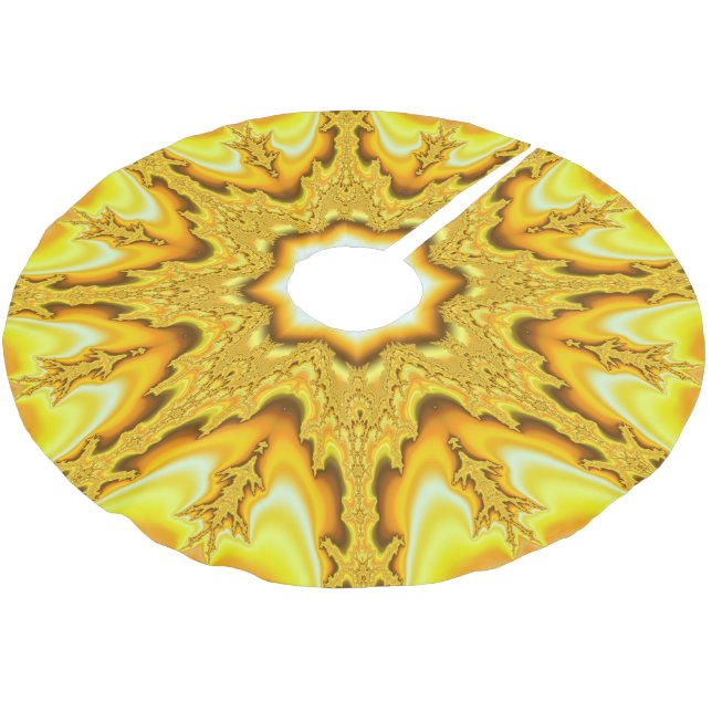 Jupon De Sapin En Polyester Brossé Jupe d'arbre fractal Gold Star (Angle)