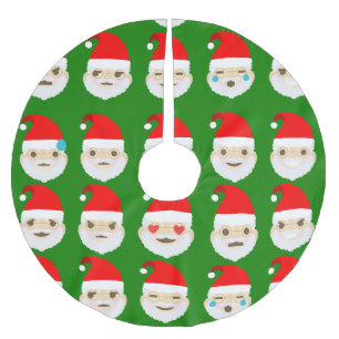 Jupon De Sapin En Polyester Brossé Jupe d'arbre père Noël emoji emoticons