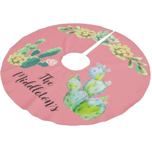 Jupon De Sapin En Polyester Brossé Jupe d'arbre personnalisée Cactus de Bohême Succul