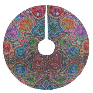Jupon De Sapin En Polyester Brossé Jupe d'arbre personnalisée de la perle Mardi Gras