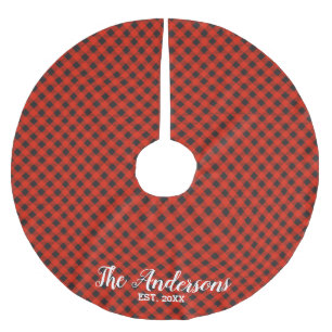 Jupon De Sapin En Polyester Brossé Jupe d'arbre Plaid pour bison personnalisée