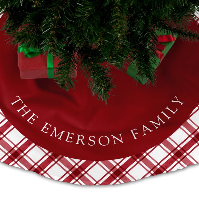 Jupon De Sapin En Polyester Brossé Jupe d'arbre rouge et blanc (Red and White Tree Skirt
)