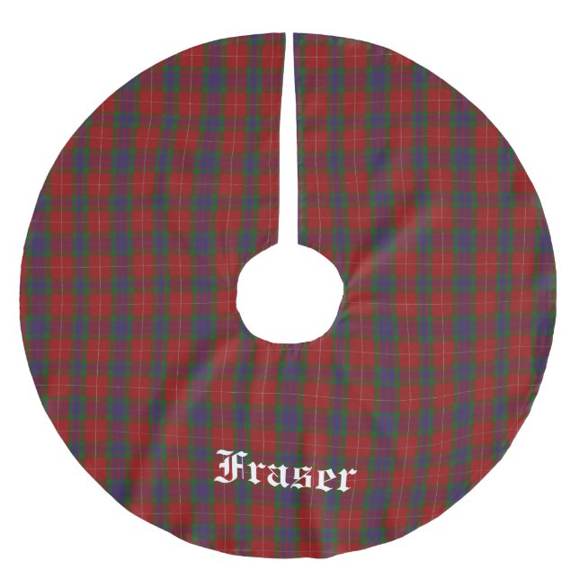 Jupon De Sapin En Polyester Brossé Jupe d'arbre tartan Clan Fraser (Devant)