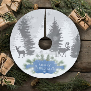 Jupon De Sapin En Polyester Brossé Jupe d'arbre Wonderland - Bleu