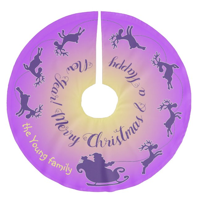 Jupon De Sapin En Polyester Brossé Jupe de Noël avec harnais Père Noël (Devant)