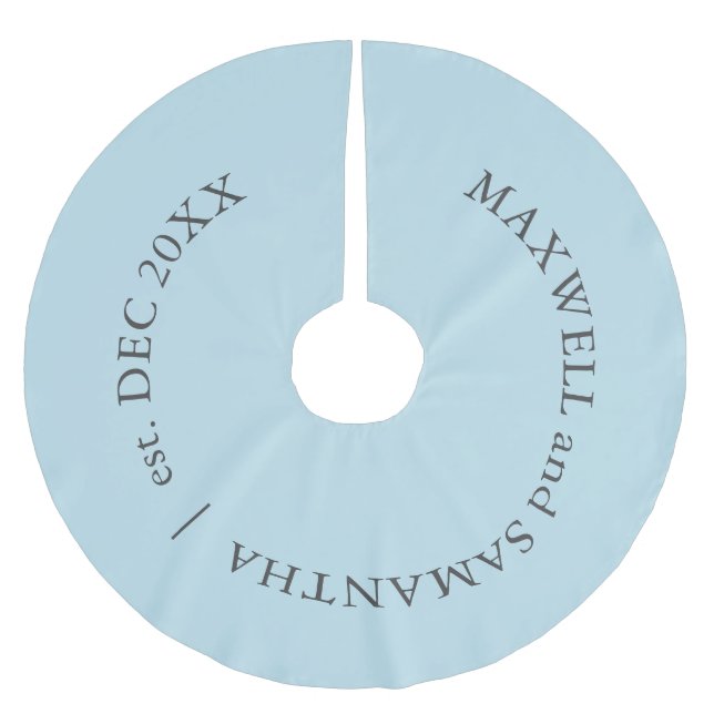 Jupon De Sapin En Polyester Brossé Jupe de Noël bleu pâle personnalisée (Devant)