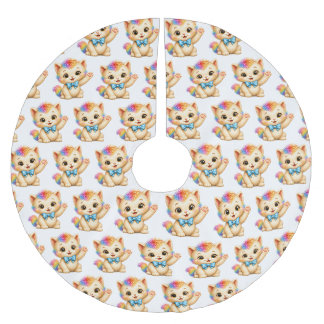 Jupon De Sapin En Polyester Brossé Jupe de Noël pour l'arbre de Tumble le Chaton