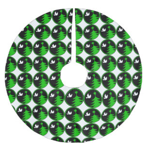 Jupon De Sapin En Polyester Brossé Jupe de Noël White Dove de la Paix Green