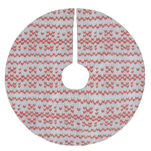 Jupon De Sapin En Polyester Brossé Jupe de sapin en tricot nordique ROUGE
