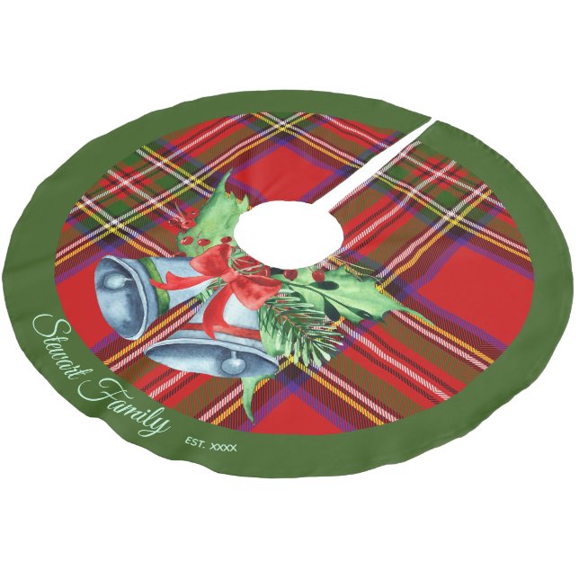 Jupon De Sapin En Polyester Brossé Jupe écossaise Royal Stewart Tartan Christmas Tree (Angle)