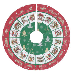 Jupon De Sapin En Polyester Brossé Jupe en Polyester Brossé de rennes de Père Noël mi