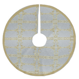 Jupon De Sapin En Polyester Brossé Jupe en polyester or et argent