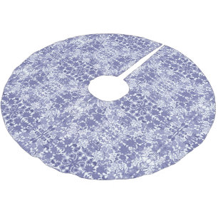 Jupon De Sapin En Polyester Brossé Jupe florale néerlandaise blanche bleue d'arbre d