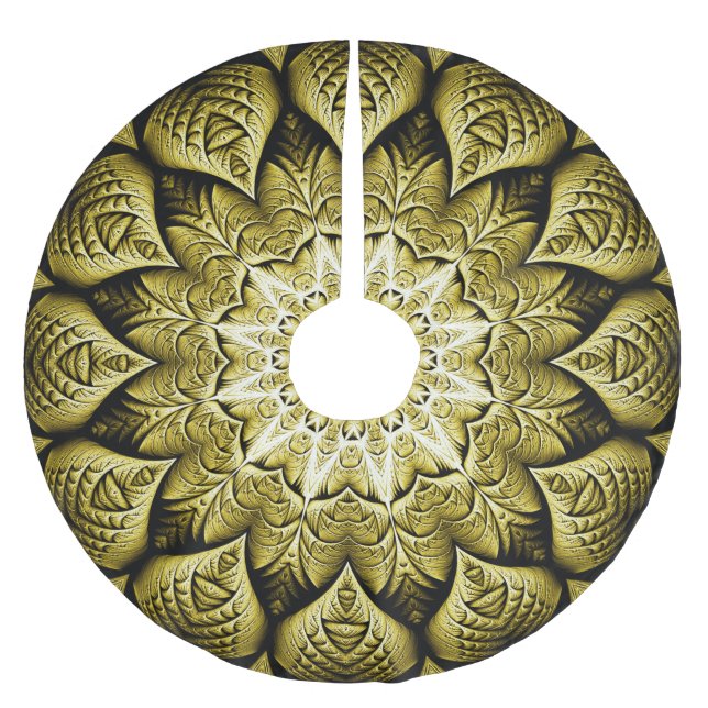 Jupon De Sapin En Polyester Brossé Jupe Gold Tree (Devant)