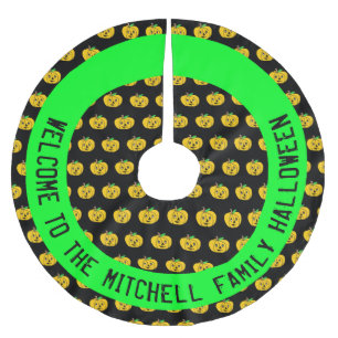 Jupon De Sapin En Polyester Brossé Jupe Halloween Citrouille personnalisée