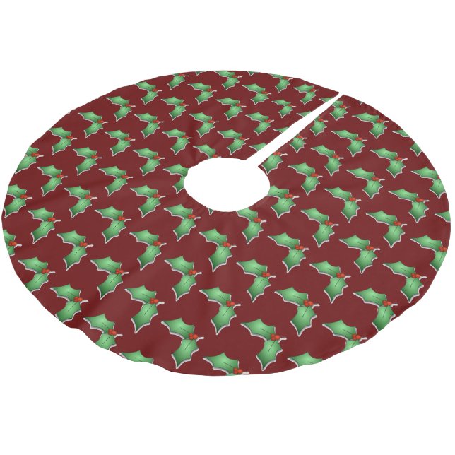 Jupon De Sapin En Polyester Brossé Jupe Holly Christmas Tree (Angle)