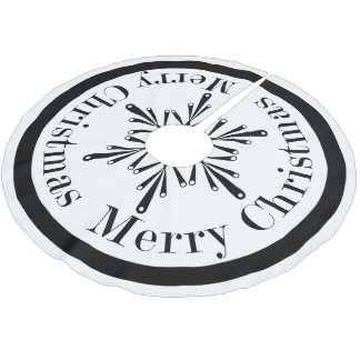 Jupon De Sapin En Polyester Brossé Jupe noire et blanche d'arbre de flocon de neige