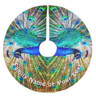 Jupon De Sapin En Polyester Brossé Jupe Peacock Tree, personnalisée ou Supprimer