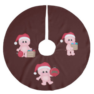 Jupon De Sapin En Polyester Brossé Jupe porcine d'arbre de Noël d'aides