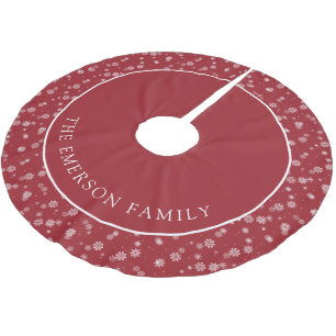 Jupon De Sapin En Polyester Brossé Jupe Red Christmas Tree