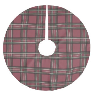 Jupon De Sapin En Polyester Brossé Jupe rustique d'arbre à plaid rouge