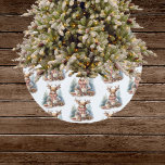 Jupon De Sapin En Polyester Brossé Jupe rustique vintage de Noël aquarelle<br><div class="desc">Thème de design hivernal,  aquarelle illustration avec les détails rustiques.</div>