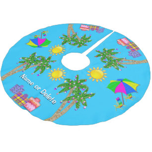 Jupon De Sapin En Polyester Brossé Jupe tropicale personnalisée d'arbre de Noël de