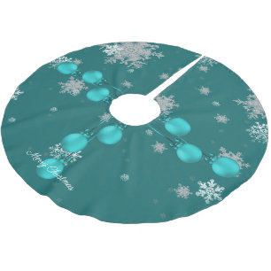 Jupon De Sapin En Polyester Brossé Jupe turquoise de Noël