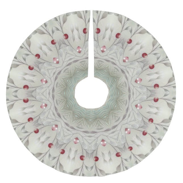 Jupon De Sapin En Polyester Brossé Jupe verte de Noël (Devant)