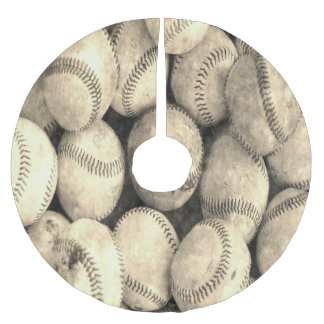 Jupon De Sapin En Polyester Brossé Jupe vintage d'arbre de base-ball