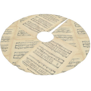 Jupon De Sapin En Polyester Brossé Jupe vintage d'arbre de musique de feuille de Noë