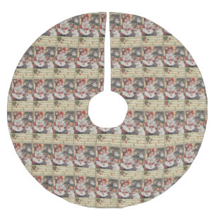 Jupon De Sapin En Polyester Brossé Jupe vintage d'arbre de Noël d'enfants victoriens