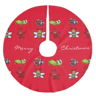 Jupon De Sapin En Polyester Brossé Kawaii Insectes Thunder_Cove
