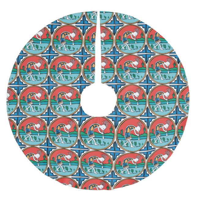 Jupon De Sapin En Polyester Brossé Kokopelli indien indigène (Devant)