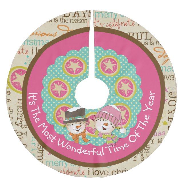 Jupon De Sapin En Polyester Brossé La Jupe de l'arbre de l'année (Devant)