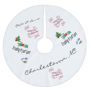 Jupon De Sapin En Polyester Brossé La jupe de Noël Père Noël arrive en ville