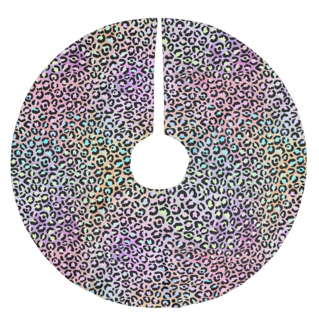 Jupon De Sapin En Polyester Brossé La série Léopard Iridescent Design 6 (Devant)