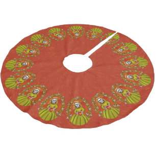 Jupon De Sapin En Polyester Brossé Lady Squelette Avec Coeur