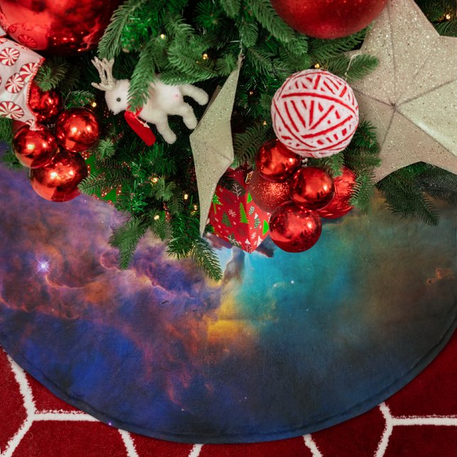 Jupon De Sapin En Polyester Brossé Lagune nébuleuse de photo céleste (Celestial Photo Lagoon Nebula Brushed Polyester Tree Skirt)