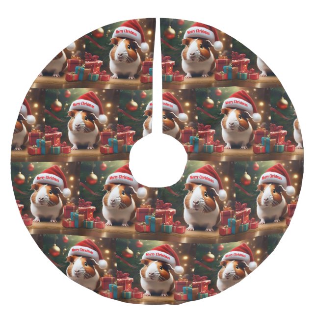 Jupon De Sapin En Polyester Brossé "L'aide de Noël : le cobaye de Noël" (Devant)