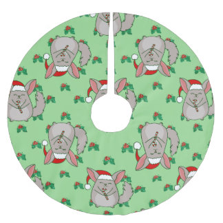 Jupon De Sapin En Polyester Brossé laidron de Noël Chinchilla père Noël houx