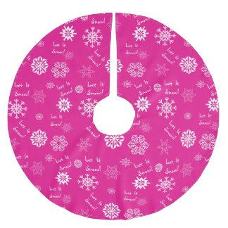 Jupon De Sapin En Polyester Brossé Laisser Neige Rose Chaud